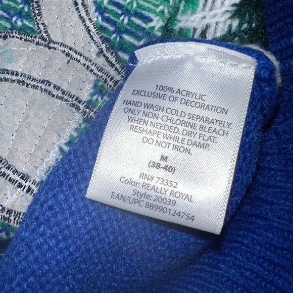 Jolly Sweaters Mens Ugly Christmas Drunk Drinking Snowman Beer Size M Blue - Picture 5 of 5